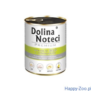 Mokra karma dla psa Dolina Noteci Premium bogata w gęś z ziemniakami puszka 800 g