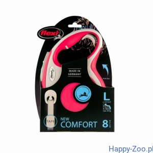 Smycz Flexi New Comfort L taśma 8m 50kg czerwona