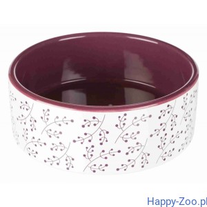 Miska ceramiczna jagodowo/biała 0,8 L