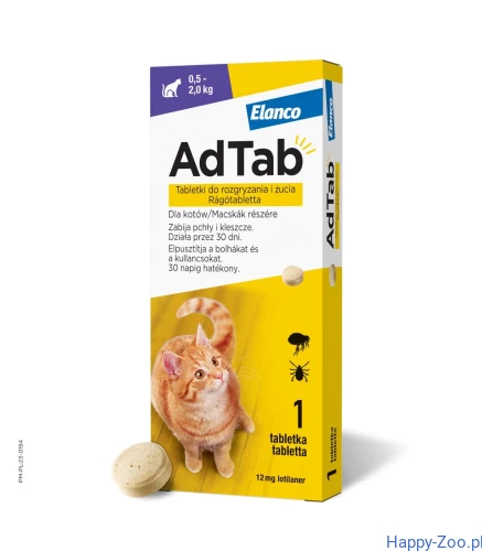 adtab-tabletka-przeciw-pchlom-i-kleszczom-dla-kotow-o-wadze-od-05-do-2-kg Happy-zoo.webp