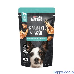 Karma mokra dla psa Pan Mięsko Kawałki w sosie Wieprzowina z dzikiem (dorosły) 150 g 