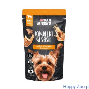 Karma mokra dla psa Pan Mięsko Kawałki w sosie Indyk z kaczką (dorosły) 150 g 