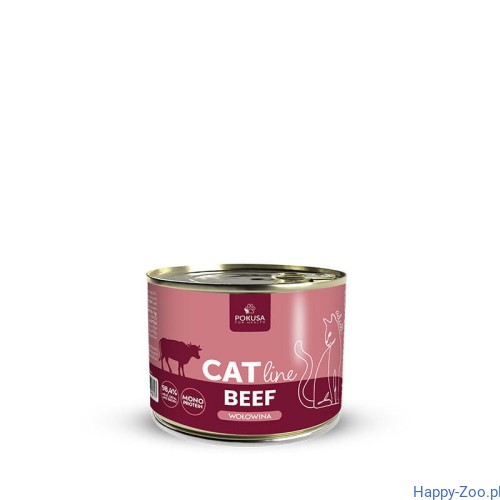 Pokusa CatLine - wołowina - karma mokra dla kotów dorosłych 200g.jpg