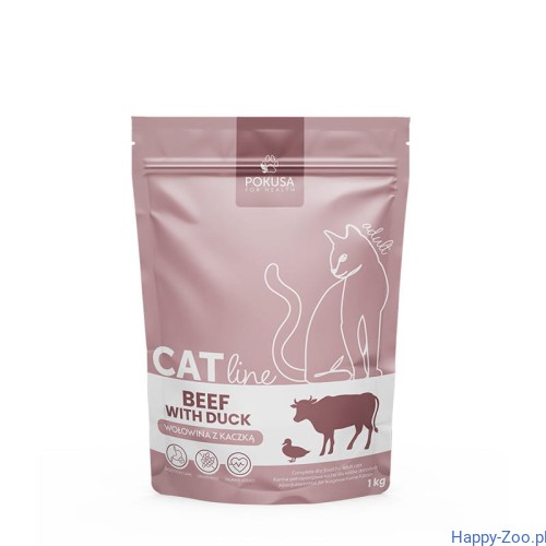 Pokusa Karma Sucha dla Kotów CatLine Wołowina z Kaczką 1 kg.jpg
