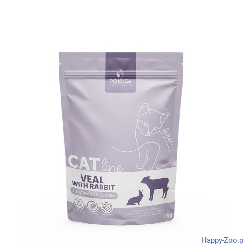 Pokusa Karma Sucha dla Kociąt CatLine Cielęcina z Królikiem 1 kg.jpg