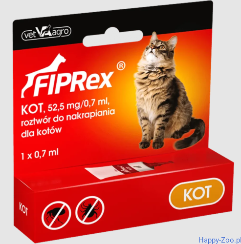 Fiprex Krople spot-on na pchły i kleszcze dla kotów.PNG