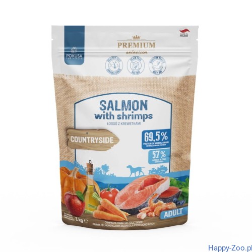 Pokusa Premium Selection Countryside  karma sucha dla psów dorosłych łosoś z krewetkami 1kg.jpg