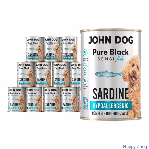 John Dog PURE BLACK Sensi-fish sardynka 400g.webp