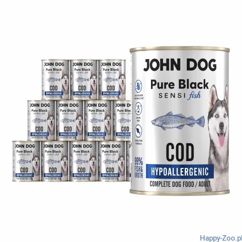 John Dog PURE BLACK Sensifish dorsz 400g.webp
