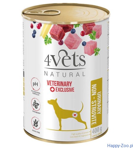 4vets karma mokra dla  psa urinary non-struvite 400g.JPG