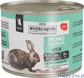 Wiejska Zagroda Kot Królik mono proteinowa dla kociąt, puszka 200 g.jpg