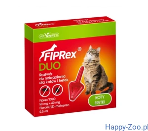 Fiprex DUO Krople spot-on na pchły i kleszcze dla kota