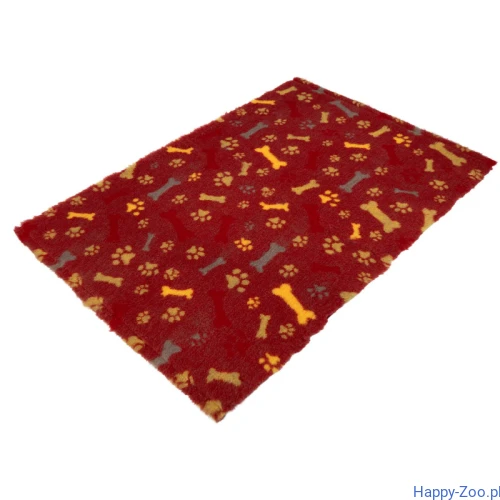 BUBA Dry Bed 100x75cm Kości łapy czerwo.jpg