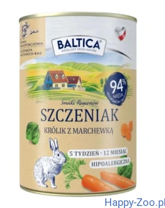 Baltica Smaki Regionów karma mokra dla szczeniaka królik z marchewką 400g