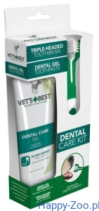 Vet's Best Dental żel + szczoteczka zestaw Adult