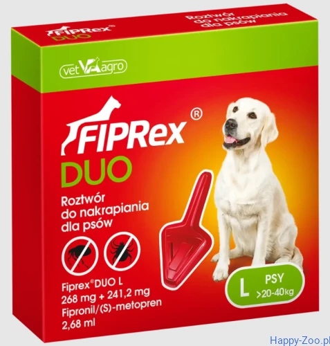 Fiprex DUO Krople spot-on na pchły i kleszcze dla psów L.PNG