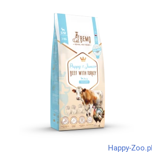 Bemo Puppy & Junior Beef with turkey - karma sucha dla szczeniąt i juniorów z wołowiną i indykiem 3kg