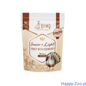 Bemo Senior & Light - karma sucha dla psiego seniora i psów z nadwagą - indyk z żurawiną 1kg